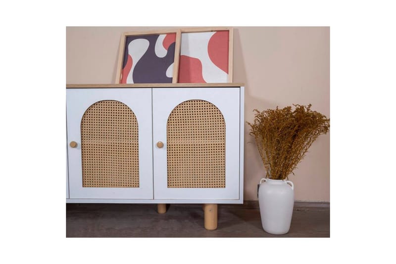 Konsoll Terra Hvit / Eik - Mellomfarget tre/Hvit - Møbler - Bord - Avlastningsbord - Gangbord