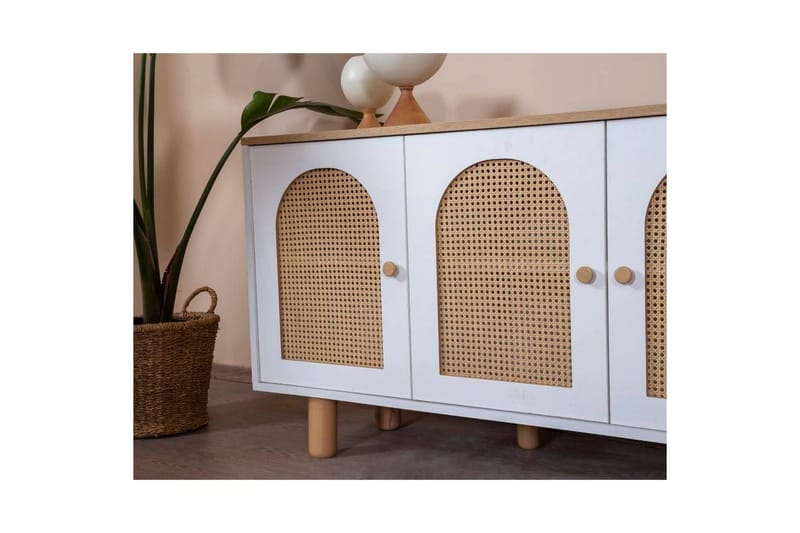 Konsoll Terra Hvit / Eik - Mellomfarget tre/Hvit - Møbler - Bord - Avlastningsbord - Gangbord