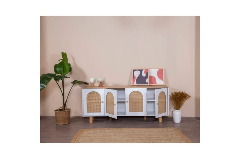 Konsoll Terra Hvit / Eik - Mellomfarget tre/Hvit - Møbler - Bord - Avlastningsbord - Gangbord