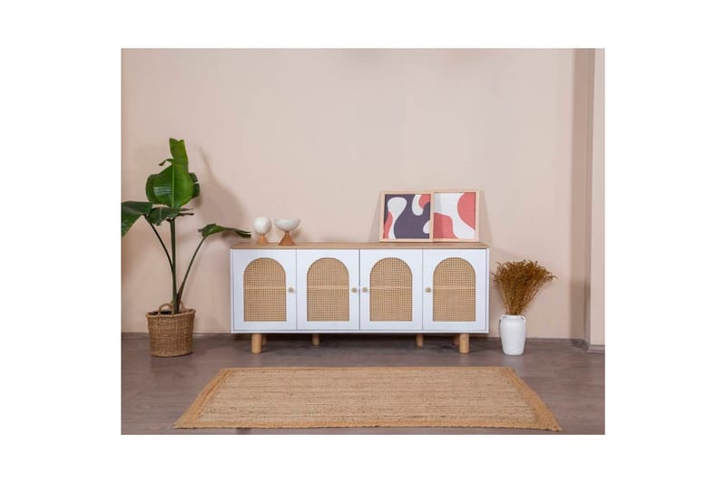 Konsoll Terra Hvit / Eik - Mellomfarget tre/Hvit - Møbler - Bord - Avlastningsbord - Gangbord