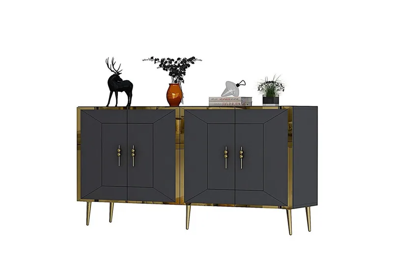 Konsoll Virdel Antrasitt / Gull - Antrasitt / Gull - Møbler - Bord - Avlastningsbord - Gangbord