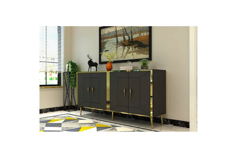 Konsoll Virdel Antrasitt / Gull - Antrasitt / Gull - Møbler - Bord - Avlastningsbord - Gangbord