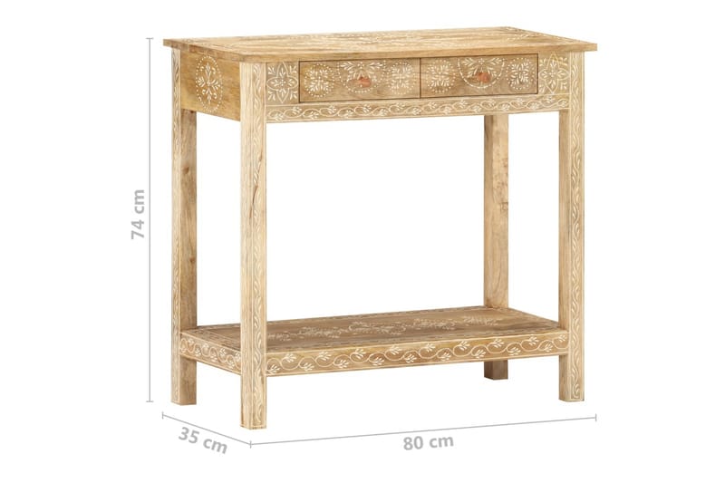 Konsollbord 80x35x74 cm heltre mango - Brun - Møbler - Bord - Avlastningsbord - Lampebord & sidebord