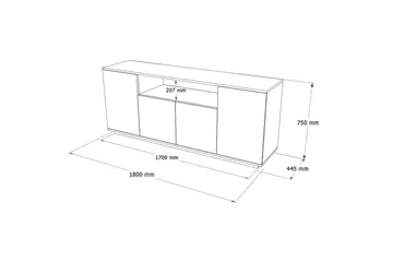 Anari Konsollbord 180 cm - Brun/Hvit - Oppbevaring - Oppbevaringsmøbler - Sideboard & skjenker
