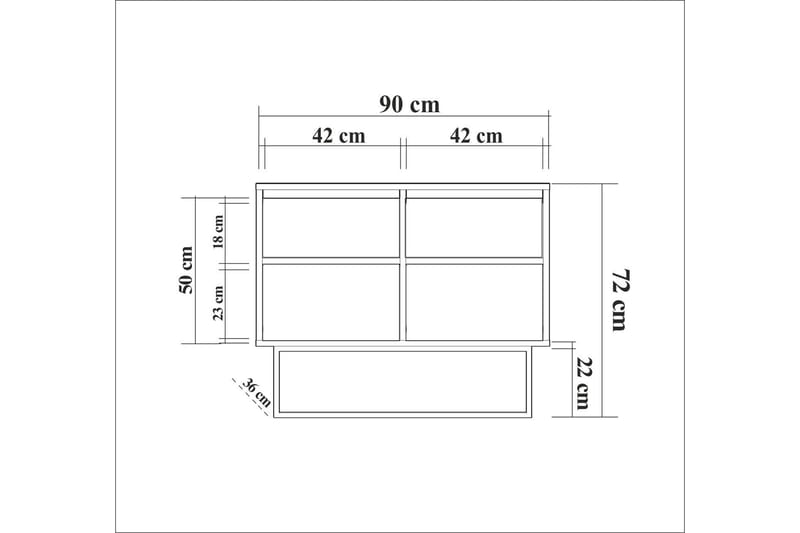 Ardauli Konsoll Sidebord 90 cm - Mørkebrun/Svart - Gangbord - Konsollbord