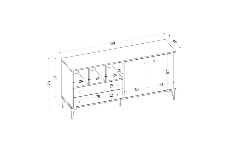 Arnecques Avlastningsbord 160 cm - Natur - Gangbord - Konsollbord