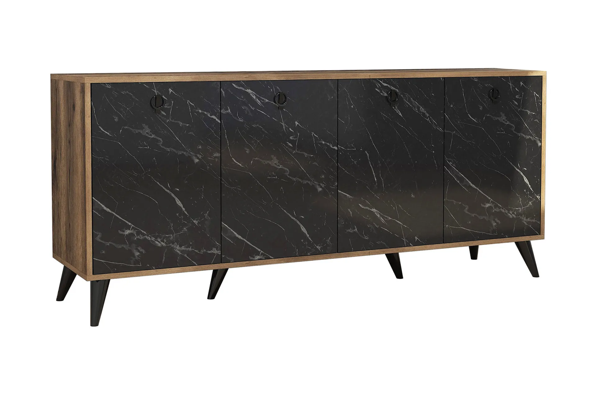 Athodna Konsollbord 180 cm - Mørkebrun/Svart/Natur