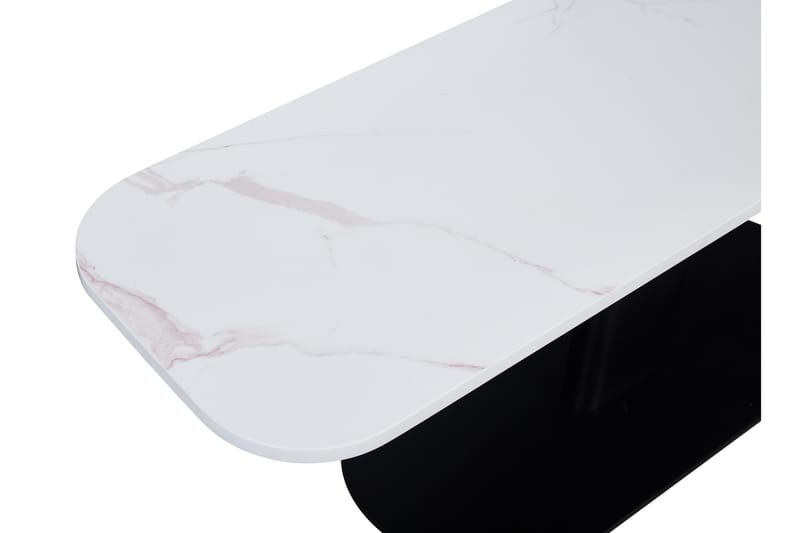 Bodal Avlastningsbord 120 cm Ovalt Marmor - Hvit/Svart - Gangbord - Konsollbord