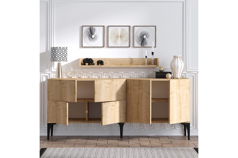 Cerreta Konsoll Sidebord 180 cm - Blå / Natur - Møbler - Bord - Avlastningsbord - Konsollbord