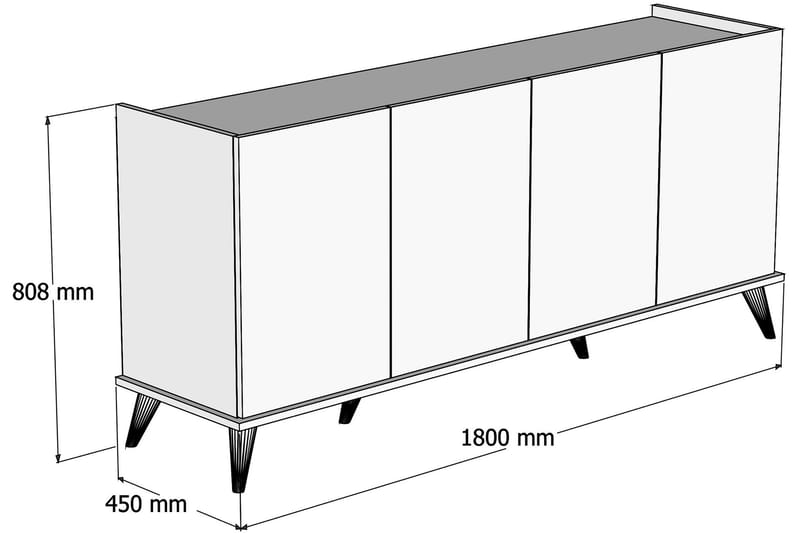 Challur Konsollbord 180 cm - Mørkebrun/Svart/Natur - Gangbord - Konsollbord