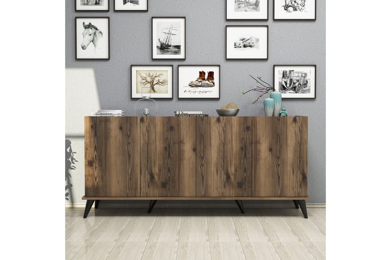 Challur Konsollbord 180 cm - Mørkebrun/Svart/Natur - Gangbord - Konsollbord