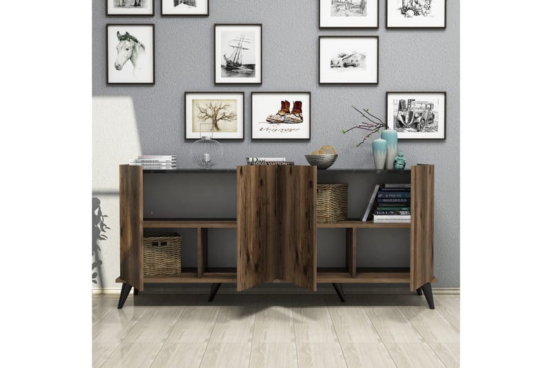 Challur Konsollbord 180 cm - Mørkebrun/Svart/Natur - Møbler - Bord - Avlastningsbord - Konsollbord