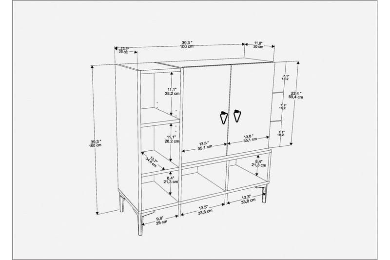 Desgrar Konsollbord 100x100 cm - Hvit - Gangbord - Konsollbord