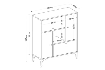 Desgrar Konsollbord 100x117 cm - Blå - Møbler - Bord - Avlastningsbord - Konsollbord