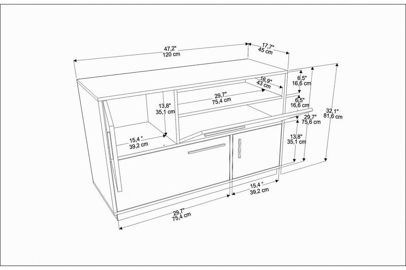 Desgrar Konsollbord 120x81,6 cm - Hvit - Gangbord - Konsollbord