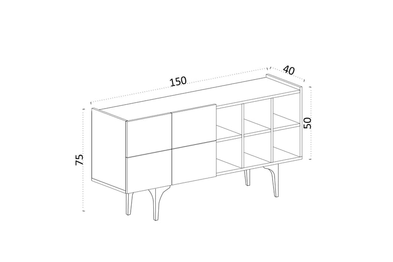 Desgrar Konsollbord 150x75 cm - Blå - Gangbord - Konsollbord