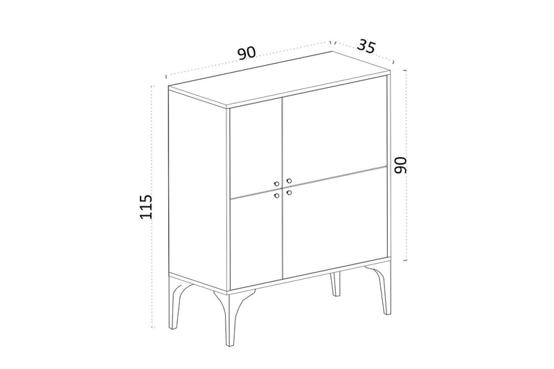 Desgrar Konsollbord 90x115 cm - Hvit - Møbler - Bord - Avlastningsbord - Konsollbord