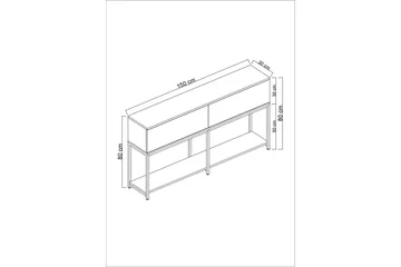 Dorlord Konsollbord 150 cm - Svart/Hvit - Møbler - Bord - Avlastningsbord - Konsollbord
