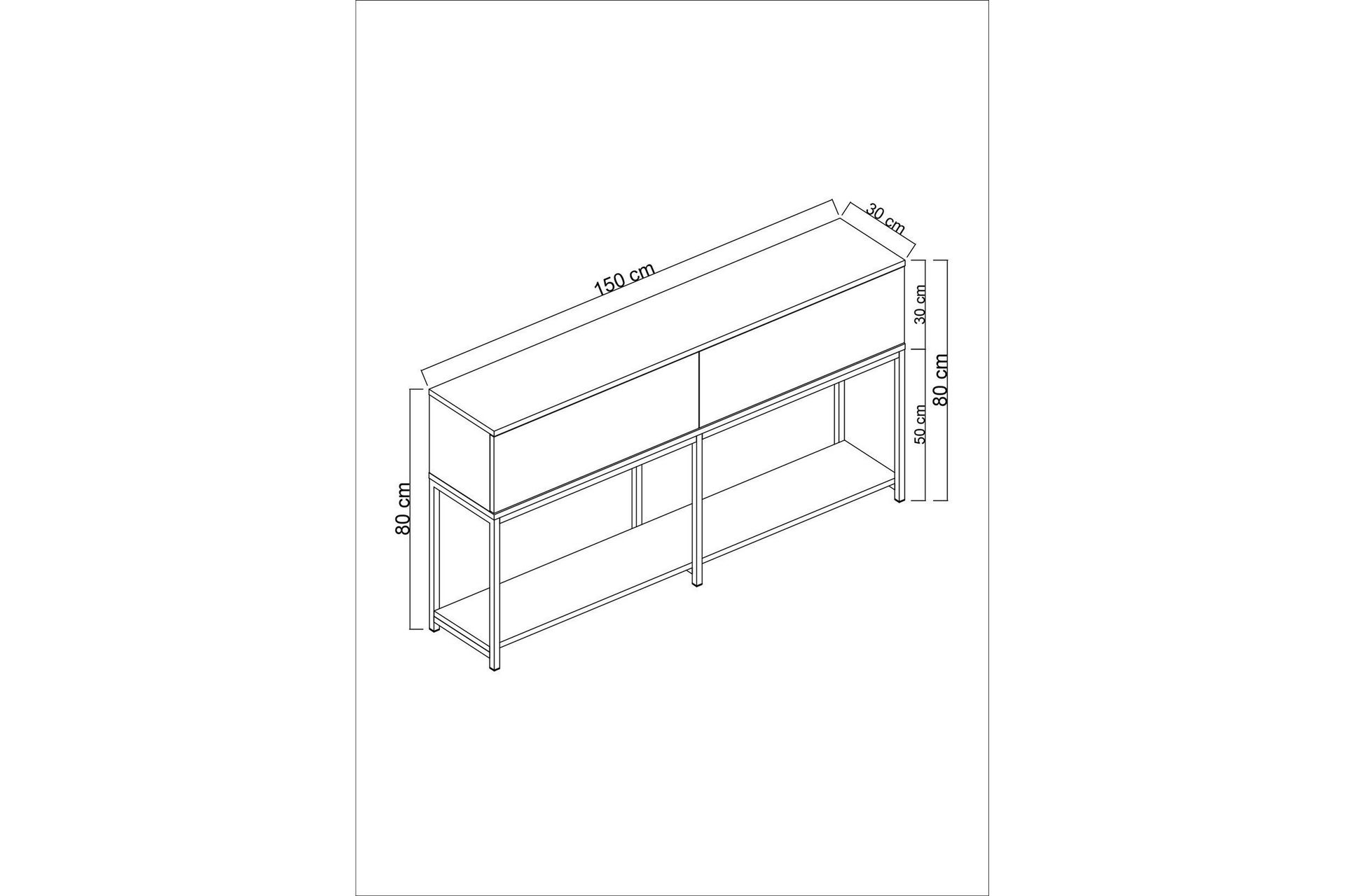 Dorlord Konsollbord 150 cm - Vit/Guld - Møbler - Bord - Avlastningsbord - Konsollbord