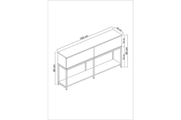 Dorlord Konsollbord 150 cm - Vit/Guld - Møbler - Bord - Avlastningsbord - Konsollbord