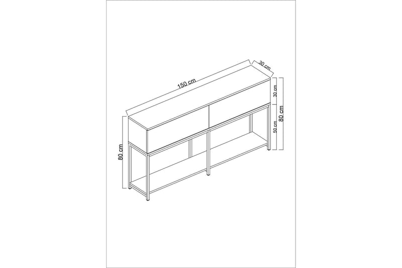 Dorlord Konsollbord 150 cm - Vit/Guld - Gangbord - Konsollbord