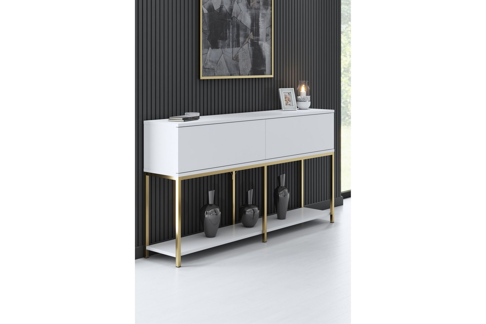 Dorlord Konsollbord 150 cm - Vit/Guld - Møbler - Bord - Avlastningsbord - Konsollbord