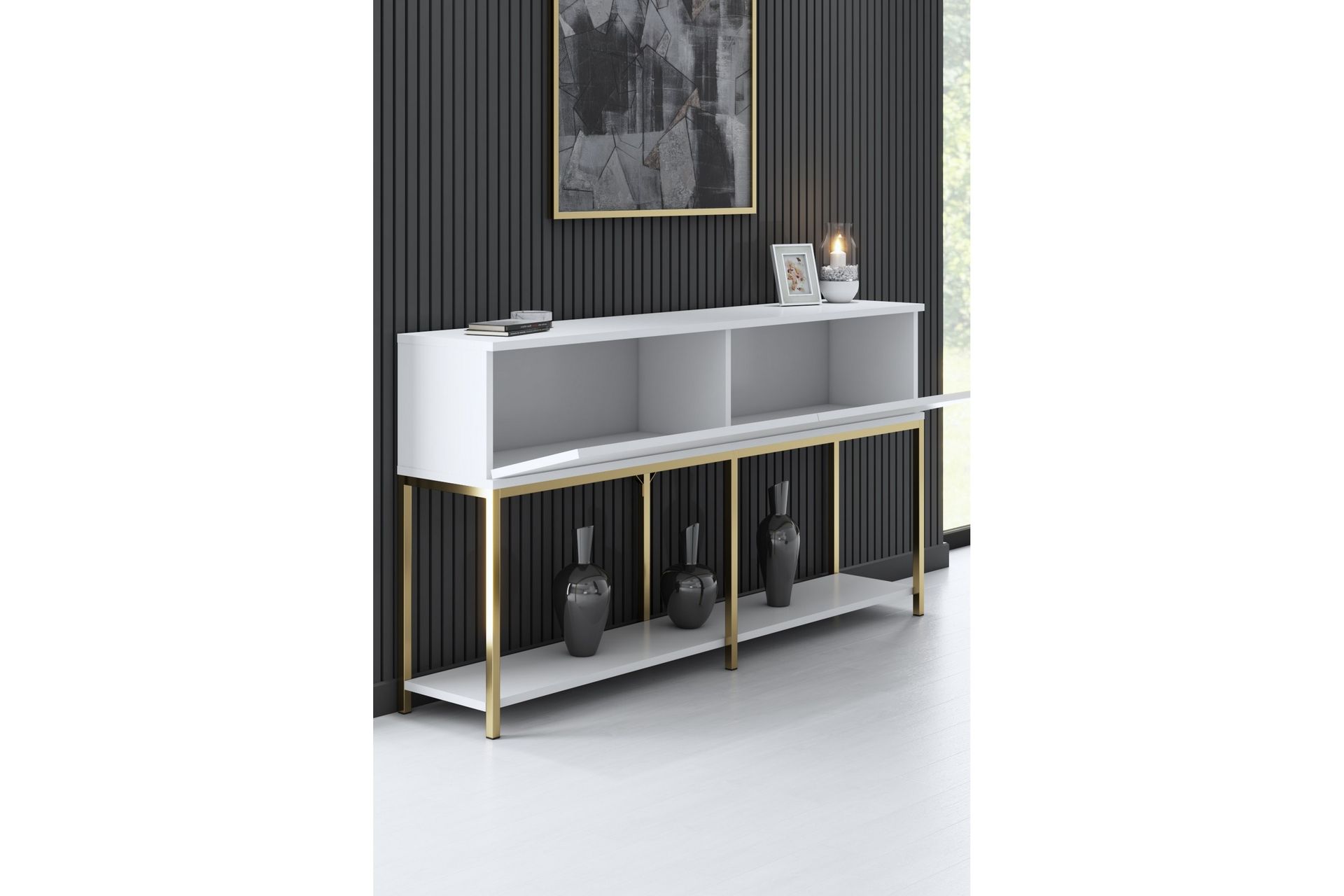 Dorlord Konsollbord 150 cm - Vit/Guld - Møbler - Bord - Avlastningsbord - Konsollbord