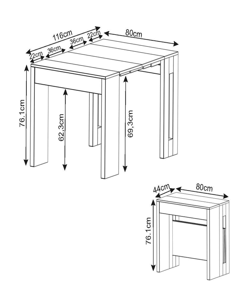 Extendable Console Table Homitis - Møbler - Bord - Avlastningsbord - Konsollbord