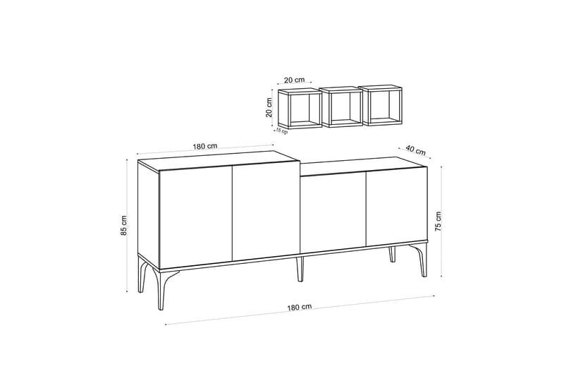 Folliaz Sidebord 180 cm - Møbler - Bord - Avlastningsbord - Konsollbord