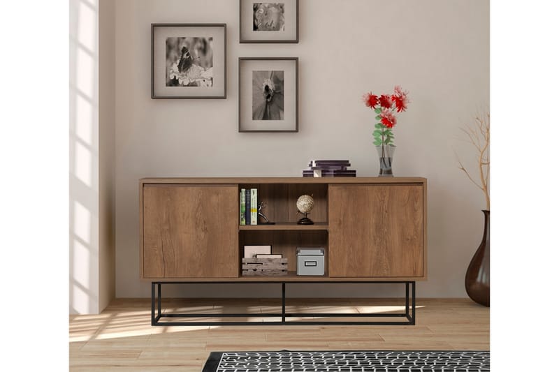 Gawlow Console Sidebord 140 cm - Mørkebrun/Svart - Gangbord - Konsollbord