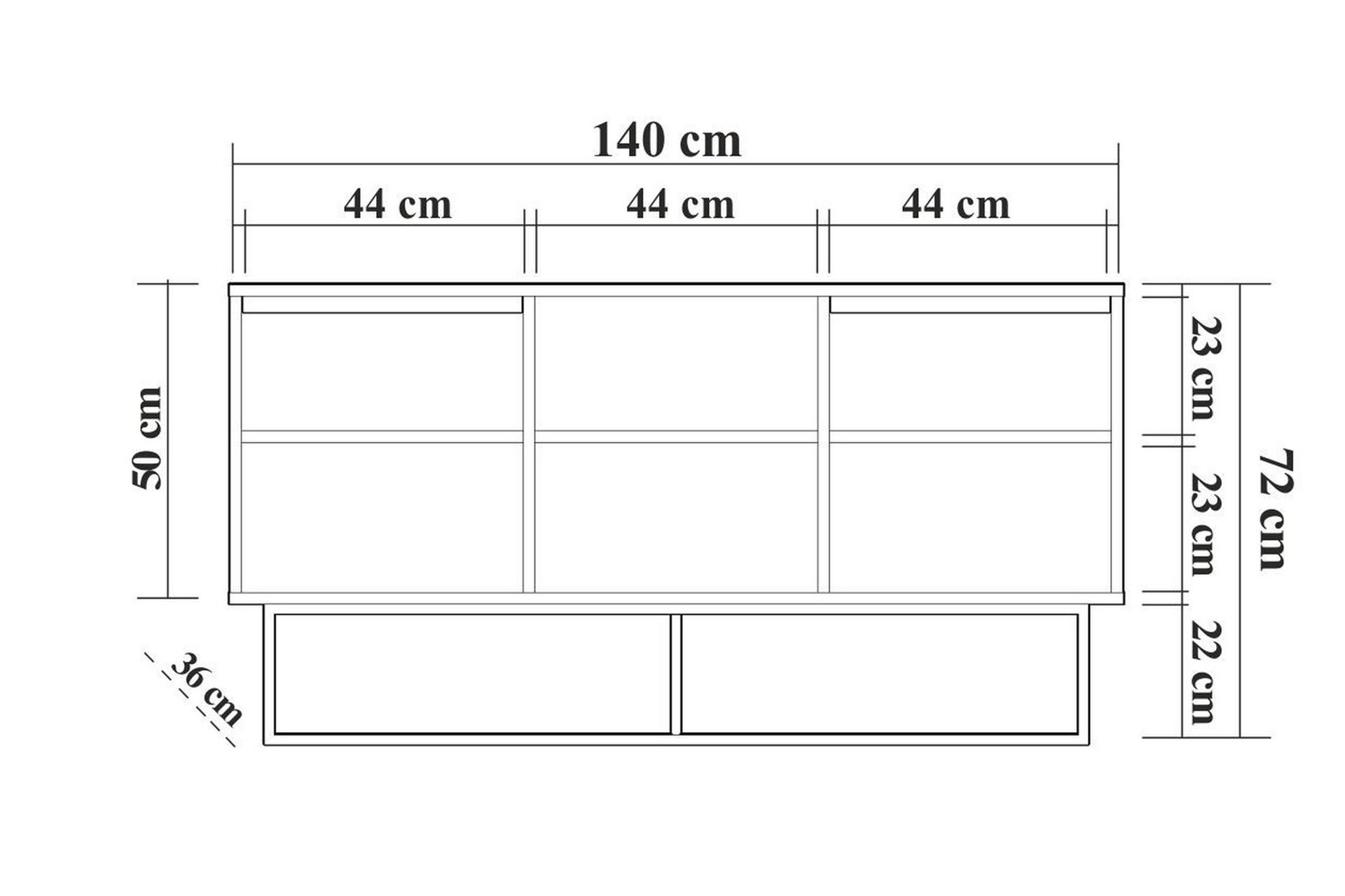 Gawlow Console Sidebord 140 cm - Mørkebrun/Svart - Møbler - Bord - Avlastningsbord - Konsollbord