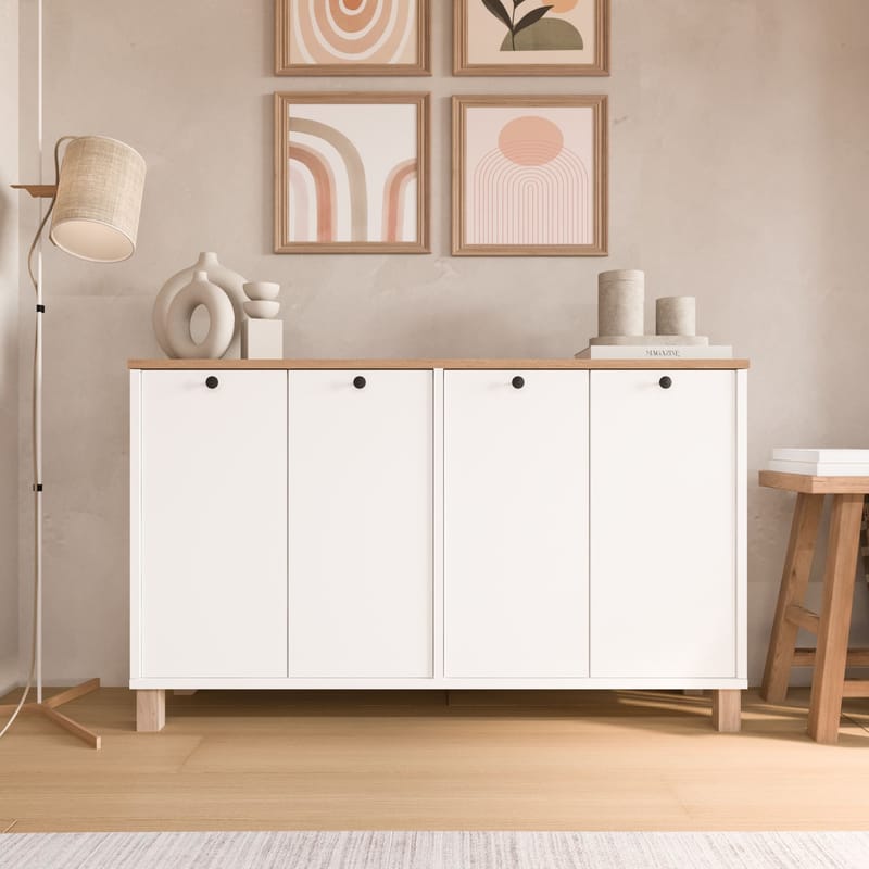 Konsollbord Hanah Home Nord (120 x 73,6 x 29,5 cm) White Oak - Hvit og eik - Møbler - Bord - Avlastningsbord - Gangbord