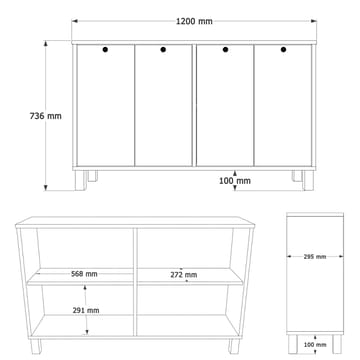 Konsollbord Hanah Home Nord (120 x 73,6 x 29,5 cm) White Oak - Hvit og eik - Møbler - Bord - Avlastningsbord - Gangbord