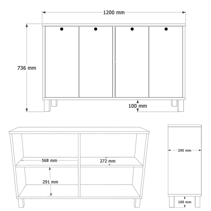 Konsollbord Hanah Home Nord (120 x 73,6 x 29,5 cm) White Oak - Hvit og eik - Møbler - Bord - Avlastningsbord - Gangbord