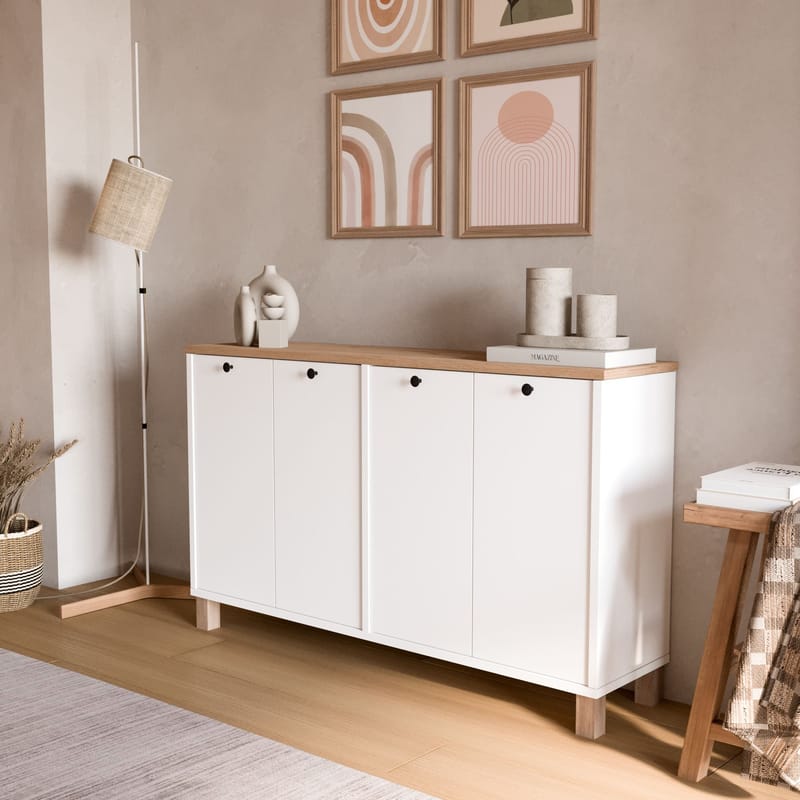 Konsollbord Hanah Home Nord (120 x 73,6 x 29,5 cm) White Oak - Hvit og eik - Møbler - Bord - Avlastningsbord - Gangbord