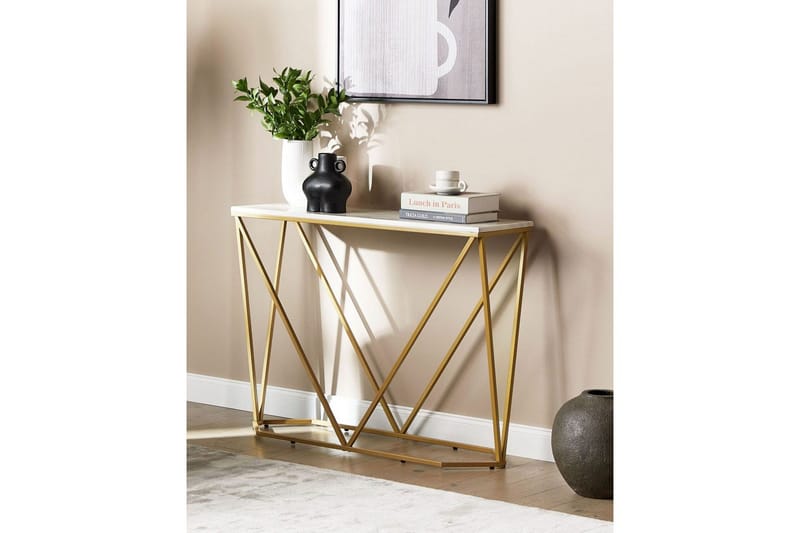 Konsollbord Hazen Hvit, gull - Hvit, gull - Møbler - Bord - Avlastningsbord - Gangbord