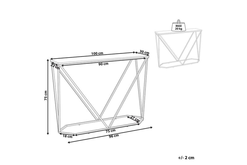 Konsollbord Hazen Hvit, gull - Hvit, gull - Møbler - Bord - Avlastningsbord - Gangbord