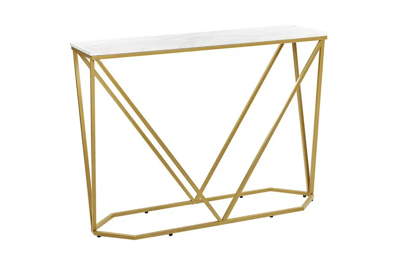 Konsollbord Hazen Hvit, gull, Hvit, gull
