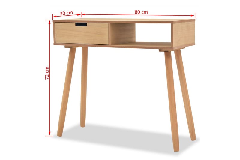 Konsollbord heltre furu 80x30x72 cm brun - Furu - Gangbord - Konsollbord