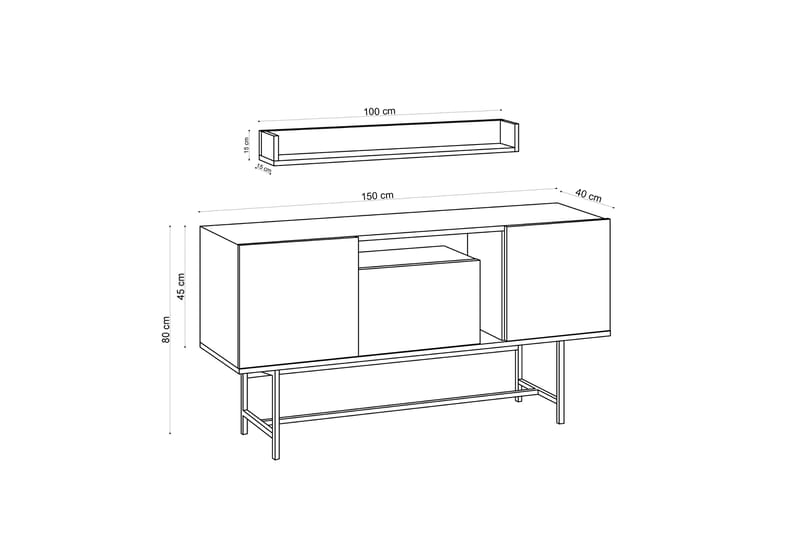 Johayna Konsoll Sidebord 150 cm - Møbler - Bord - Avlastningsbord - Konsollbord