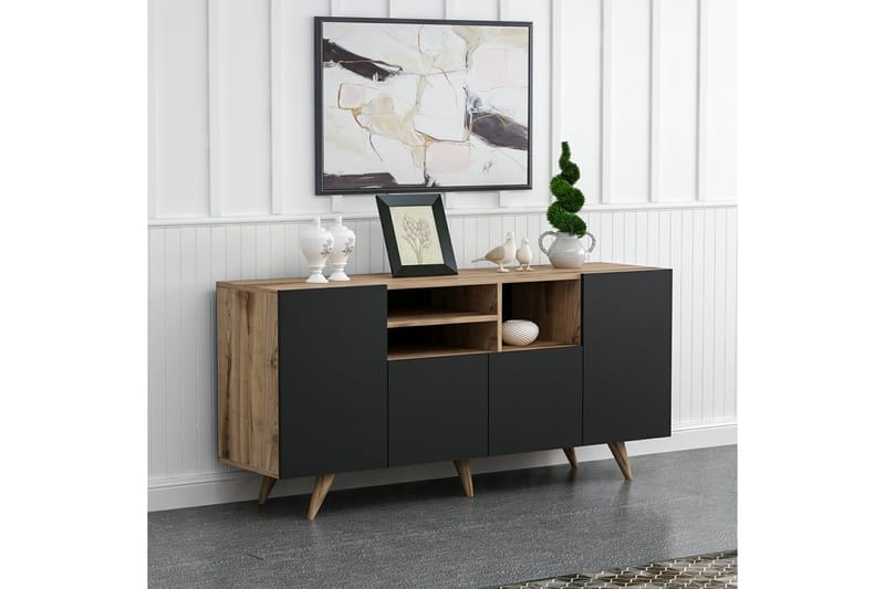 Kagithane Konsollbord 160 cm - Valnøtt/Svart - Møbler - Bord - Avlastningsbord - Konsollbord