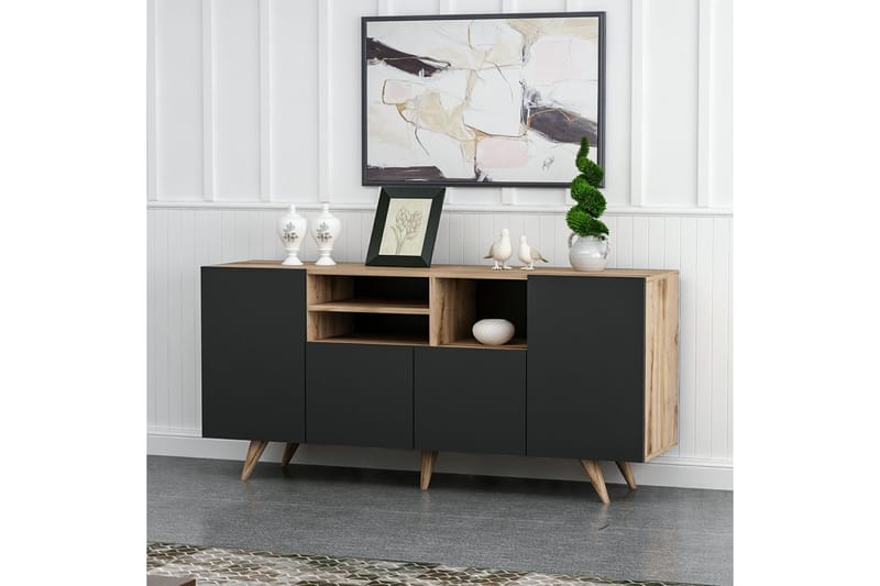 Kagithane Konsollbord 160 cm - Valnøtt/Svart - Møbler - Bord - Avlastningsbord - Konsollbord