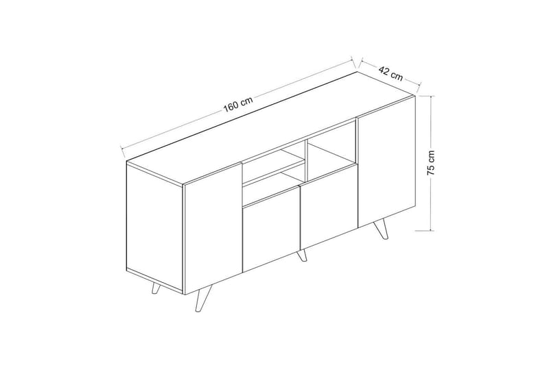 Kagithane Konsollbord 160 cm - Valnøtt/Svart - Gangbord - Konsollbord