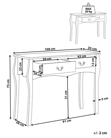 KLAWOCK Avlastningsbord 90 cm - Svart - Møbler - Bord - Avlastningsbord - Konsollbord