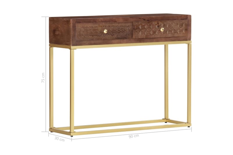 Konsollbord 90x30x75 cm heltre mango - Møbler - Bord - Avlastningsbord - Konsollbord
