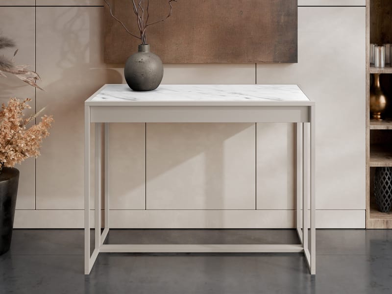 konsollbord Konsollbord ARENO beige, hvit marmor - Møbler - Bord - Avlastningsbord - Gangbord