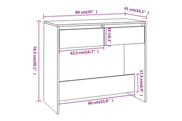 Konsollbord betonggrå 89x41x76,5 cm stål - Grå - Møbler - Bord - Avlastningsbord - Konsollbord