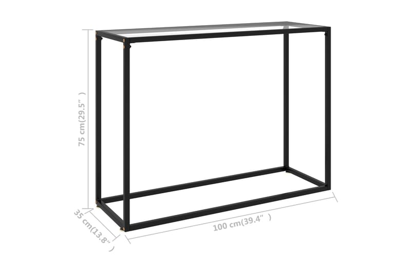 Konsollbord gjennomsiktig 100x35x75 cm herdet glass - Gjennomsiktig - Møbler - Bord - Avlastningsbord - Konsollbord