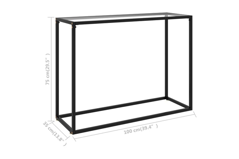 Konsollbord gjennomsiktig 100x35x75 cm herdet glass - Gjennomsiktig - Gangbord - Konsollbord