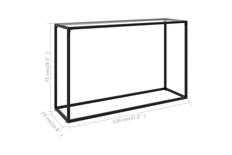Konsollbord gjennomsiktig 120x35x75 cm herdet glass - Gjennomsiktig - Møbler - Bord - Avlastningsbord - Konsollbord